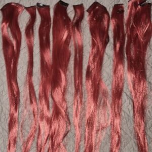 Red Clip-In Hair Extensions - Vibrant Red Women Hair